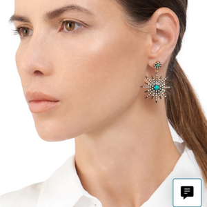 Adornia 14K Yellow Gold Turquoise Swarovski Crystal Earrings
